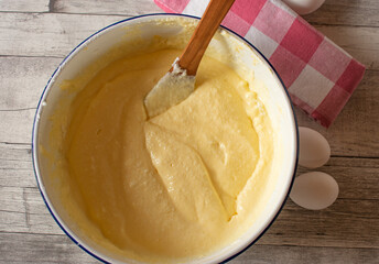 batter with fresh whipped egg white