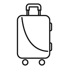 Immigrants travel bag icon, outline style