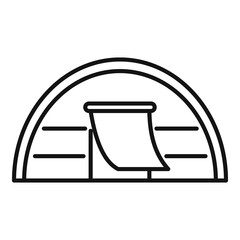 Immigrants tent icon, outline style