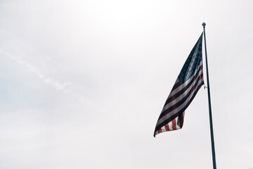 American flag flying in the wind
