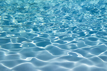 Naklejka na ściany i meble Photo for background material close up on the ripples of clear blue water shining in the sunlight