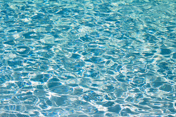 Photo for background material close up on the ripples of clear blue water shining in the sunlight