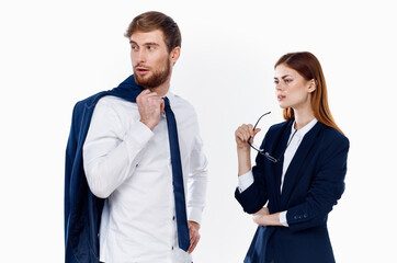 business man and woman in office manager suit professionals