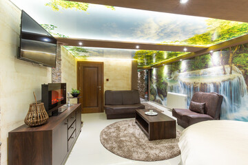 Interior of a two bed hotel bedroom