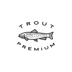 trout fish logo vector icon illustration