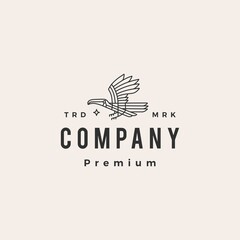 toucan monoline hipster vintage logo vector icon illustration © gaga vastard