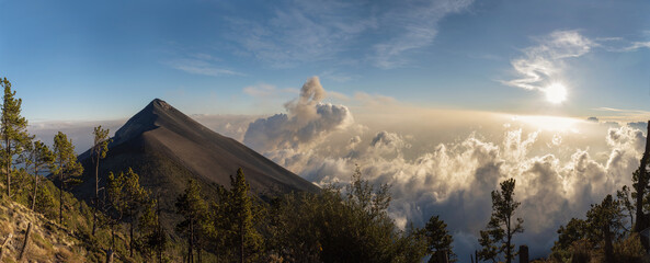 Volcano de Fuego seen from Acatenango in Guatemala