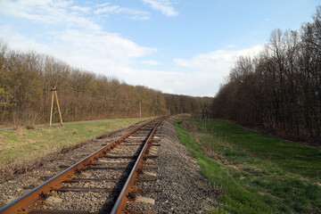Fototapeta premium the railway going into the distance