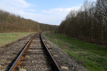 Fototapeta na wymiar the railway going into the distance