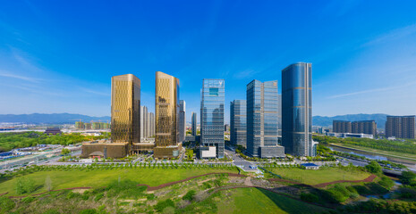 CBD landscape of Yiwu City, Zhejiang Province, China