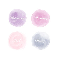 Set Abstract Pastel circle watercolor background