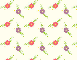 Pattern with colored summer flowers. Background, wallpaper.