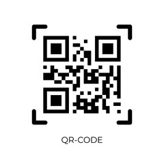 QR code symbol. Qr code payment scanning vector icon - obrazy, fototapety, plakaty
