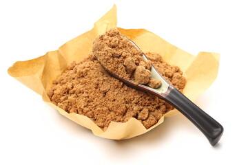 Fried flour on white background