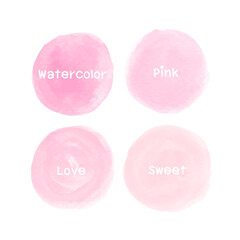 Set Of Loved Watercolor Circles