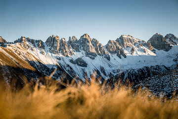 Panorama auf das Kalkkögel Gebirge in Tirol