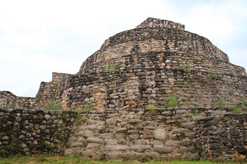 Mayan archeological site of Ek Balam (black jaguar) in of Temozon, Yucatan, Mexico. The Oval Palace contained burial relics and its alignment is assumed to be connected to cosmological ceremonies
