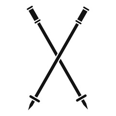 Ski sticks icon, simple style