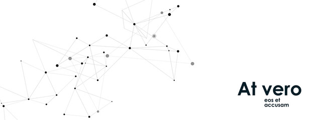 Vector dots lines black color connections on light background