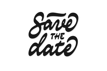 Save the date vector lettering