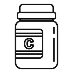 Vitamin jar icon, outline style