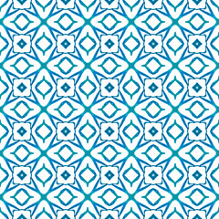Hand painted tiled watercolor border. Blue cool