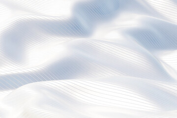 Abstract composition smooth curved white background. Metallic background with copy space. Minimalistic natural luxury. 3d rendering