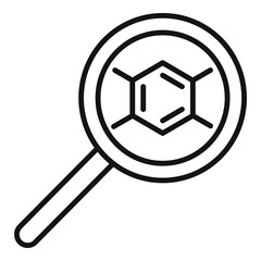 Magnifier hormones icon, outline style