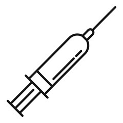 Hormones syringe icon, outline style