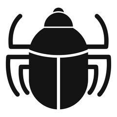 Scarab beetle treasure icon, simple style