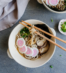 Homemade Japanese cuisine / Soba Soup / Healthy and delicious light meal for people on diet and...