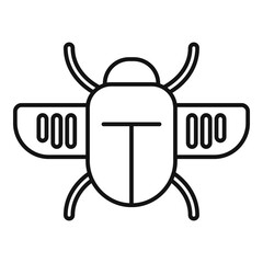 Scarab beetle wings icon, outline style