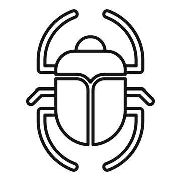 recommend clip art: Scarab beetle culture icon, outline style
