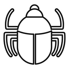Scarab beetle treasure icon, outline style