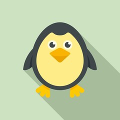 Penguin bath toy icon, flat style