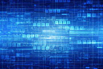 2d illustration Abstract futuristic electronic circuit technology background