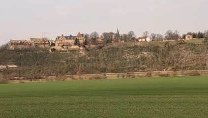 Fototapeta na wymiar Blick auf Vitzenburg mit Schloss über dem Unstruttal