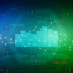 2d rendering Stock market online business concept. business Graph 