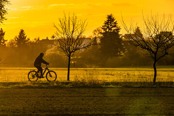 sunset on the field in Mosbach - Germany