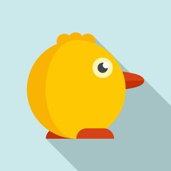 Chicken baby toy icon, flat style