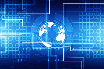 2d illustration world map abstract background
