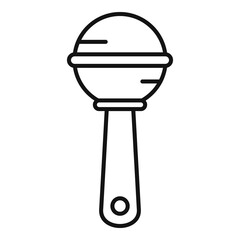 Rattle toy icon, outline style