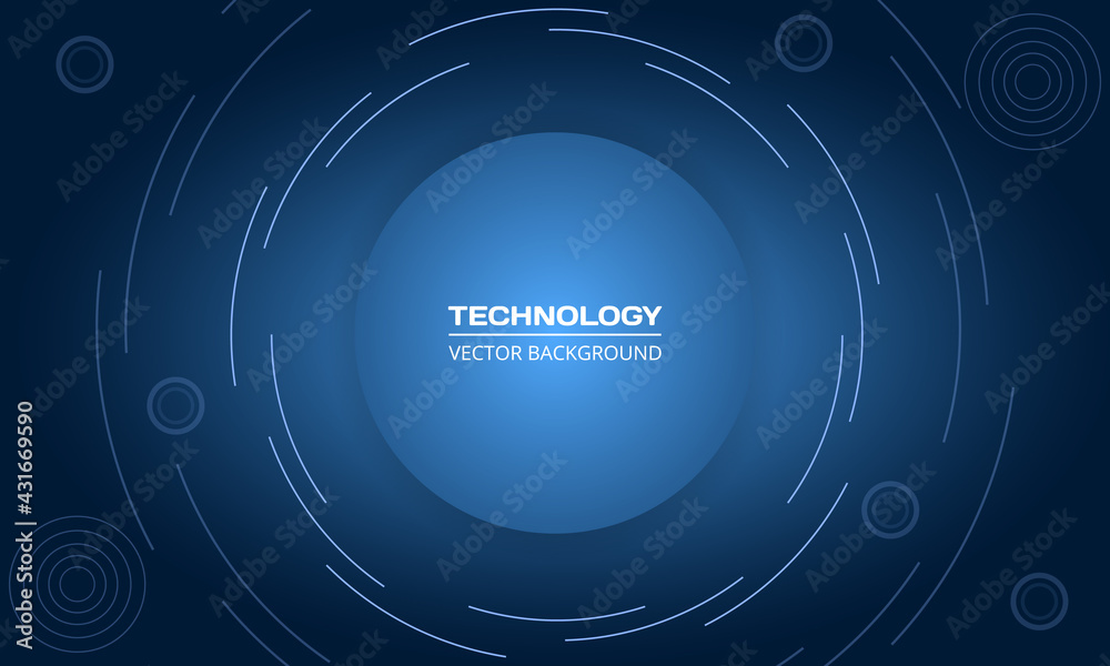 Poster abstract technology innovation hi-tech blue background. geometric gradient shape navy blue tech memp