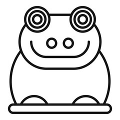 Rubber frog icon, outline style