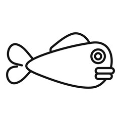 Ocean fish toy icon, outline style