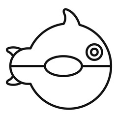 Ball fish toy icon, outline style