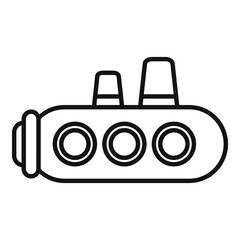 Submarine toy icon, outline style