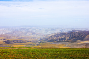 Obraz premium Beautiful relief of the Gobustan mountains. Azerbaijan.