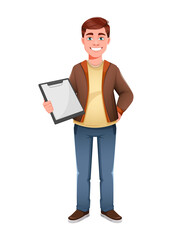 Young businessman cartoon character in flat style