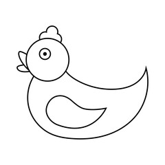 Isolated rubber duck doodle children toy. Rubber duck on white background. Vector hand drawing illustration